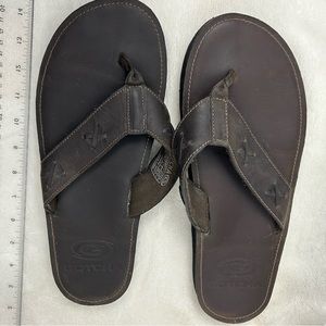 Gotcha‎ Dark Brown Leather Toe Thong Flip Flop Men's US 12